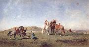 Eugene Fromentin Hawking in Algeria oil painting artist